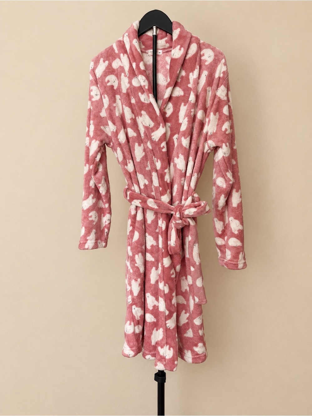 Secret Treasures Pink Plush Floral-Print Robe
